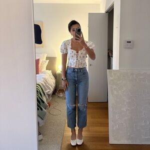 For Love & Lemons white floral top